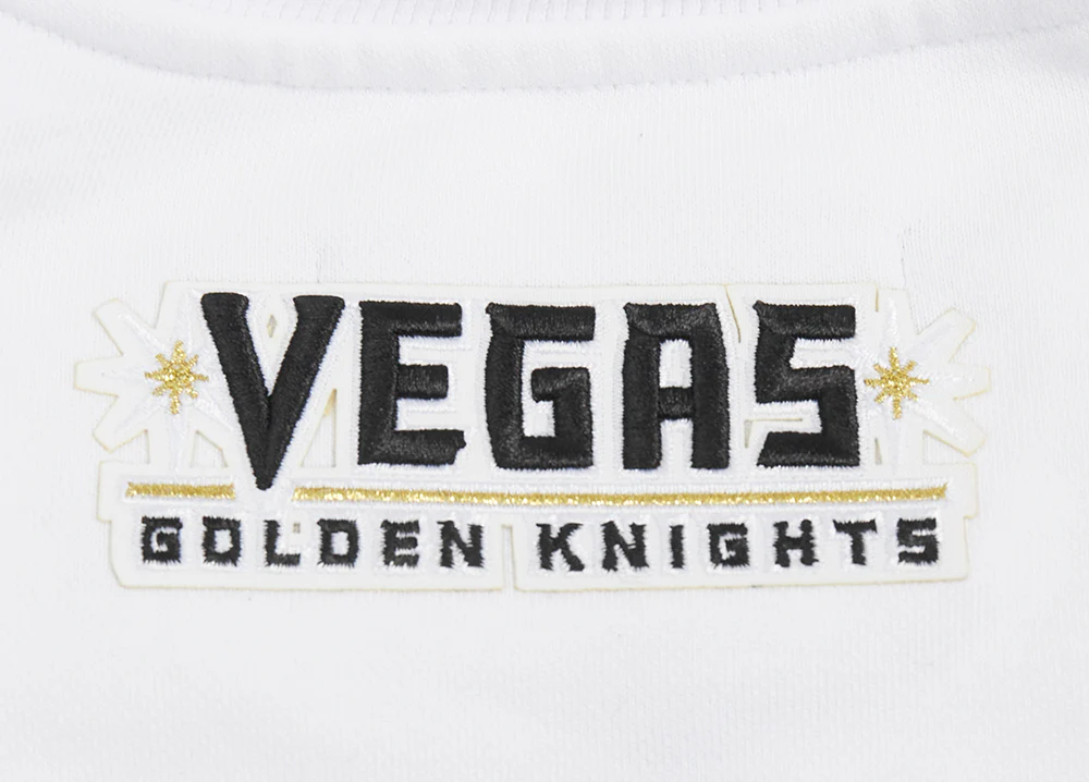 NHL VEGAS GOLDEN KNIGHTS CLASSIC WOMEN'S FLEECE CROPPED PULLOVER HOODIE (WHITE) - Image 6