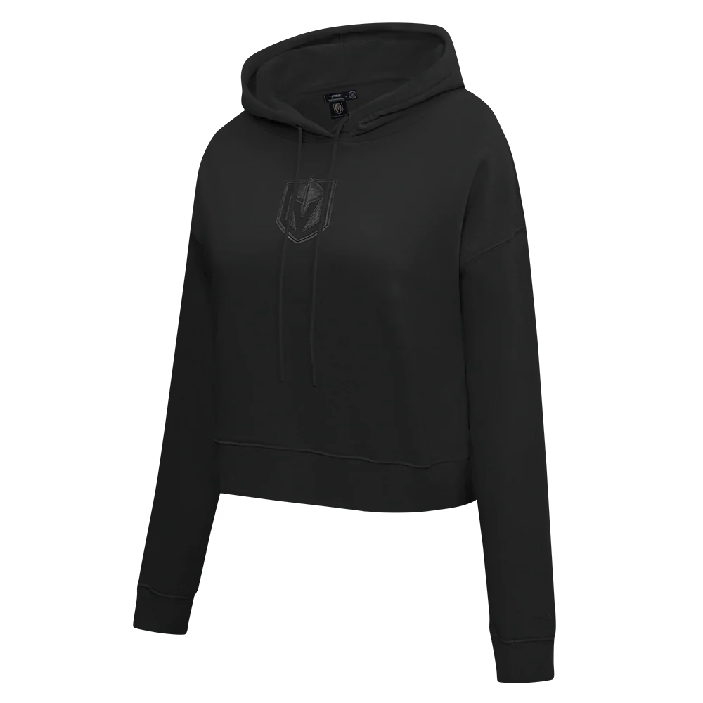 NHL VEGAS GOLDEN KNIGHTS NEUTRAL WOMEN'S CROPPED PULLOVER HOODIE (BLACK) - Image 2