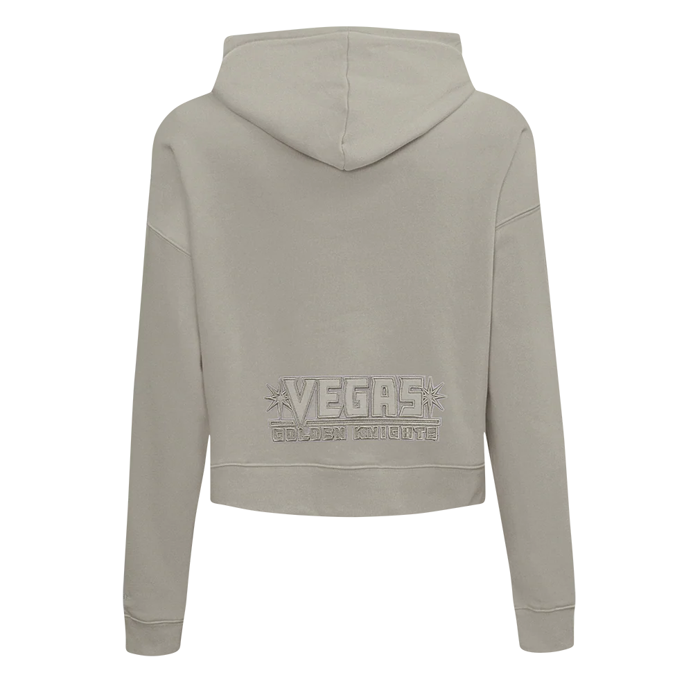 NHL VEGAS GOLDEN KNIGHTS NEUTRAL WOMEN'S CROPPED PULLOVER HOODIE (TAUPE) - Image 3