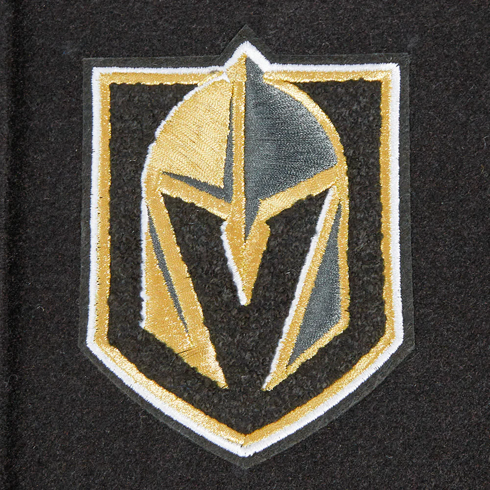 NHL VEGAS GOLDEN KNIGHTS CLASSIC WOMEN'S WOOL VARSITY JACKET (BLACK/WHITE) - Image 6