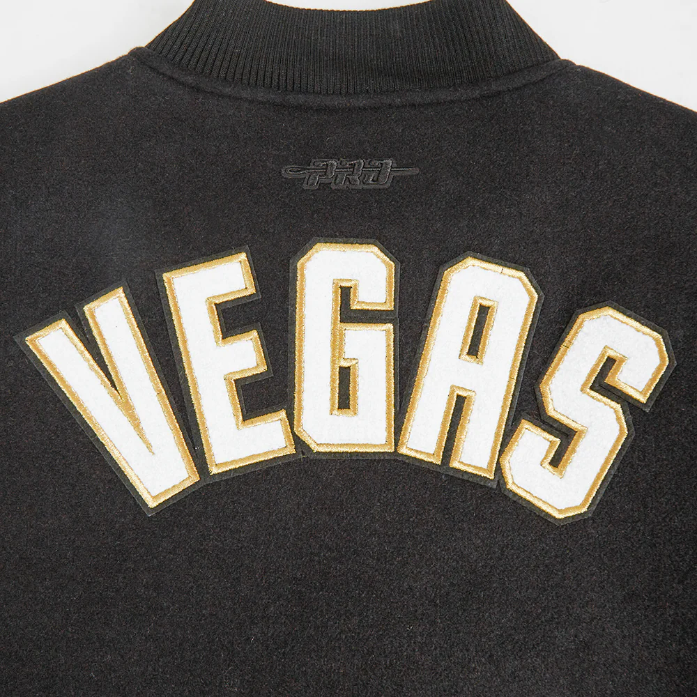 NHL VEGAS GOLDEN KNIGHTS CLASSIC WOMEN'S WOOL VARSITY JACKET (BLACK/WHITE) - Image 8