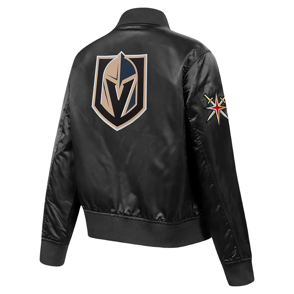 NHL VEGAS GOLDEN KNIGHTS CLASSIC WOMEN'S SATIN JACKET (BLACK) - Image 4