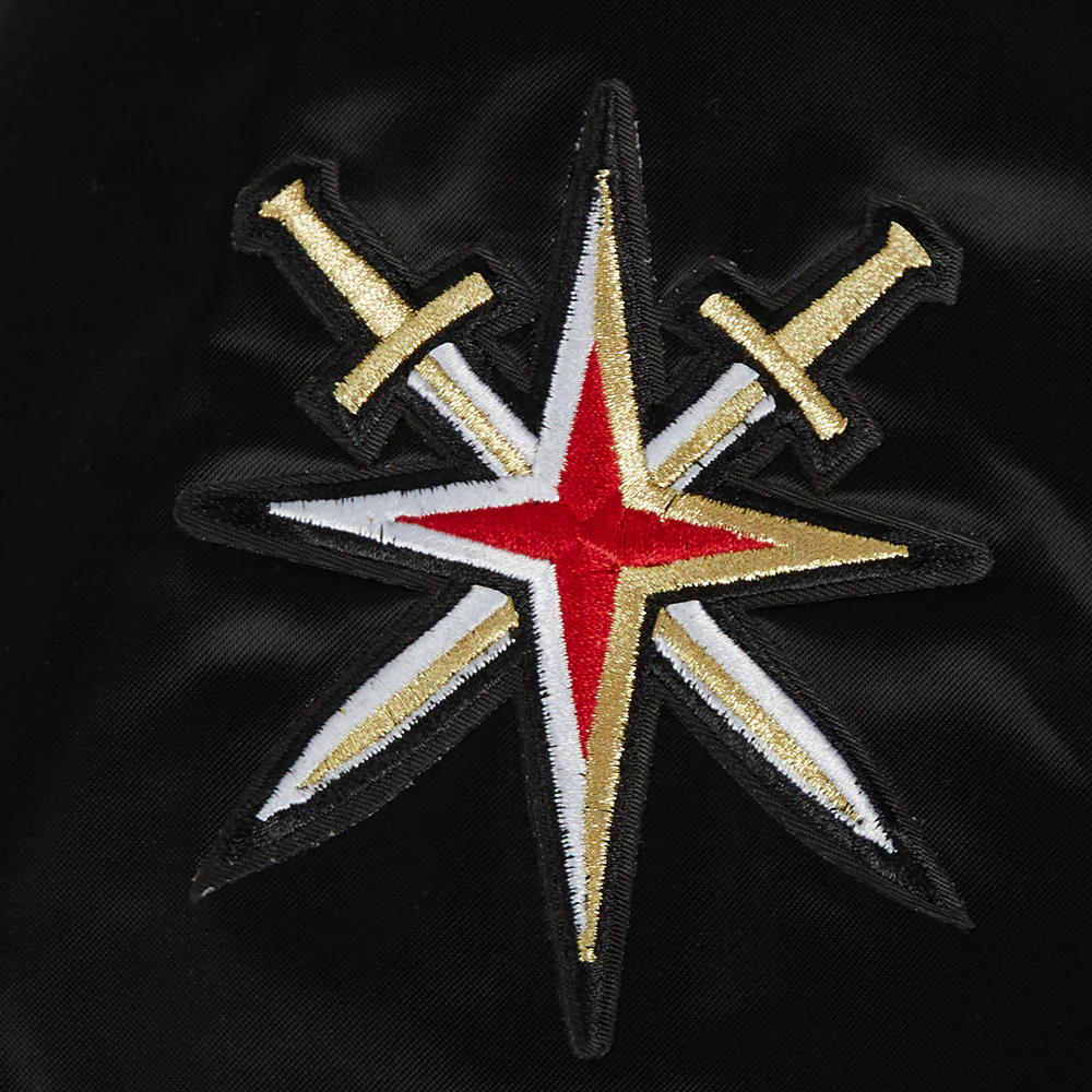 NHL VEGAS GOLDEN KNIGHTS CLASSIC WOMEN'S SATIN JACKET (BLACK) - Image 7
