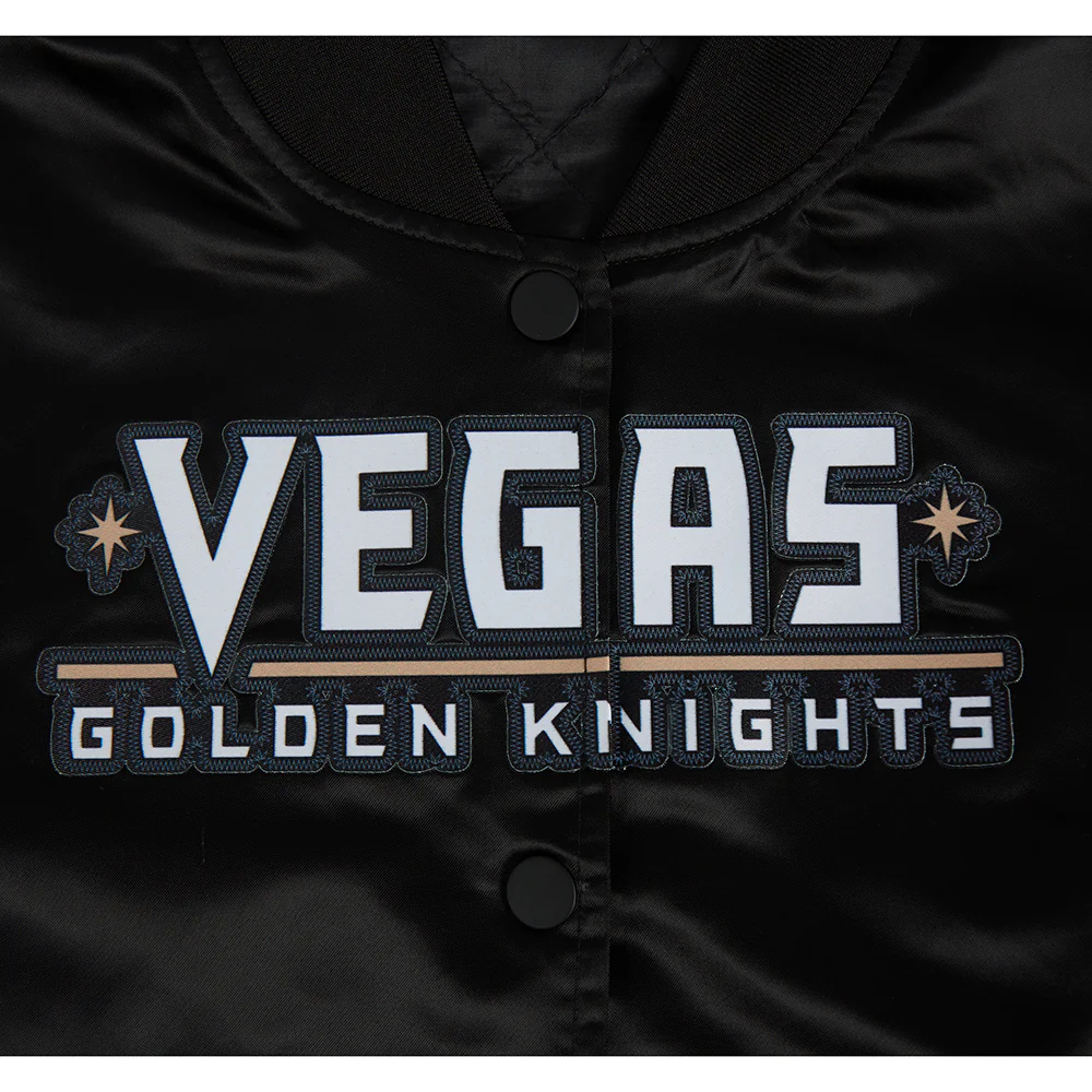 NHL VEGAS GOLDEN KNIGHTS CLASSIC WOMEN'S SATIN JACKET (BLACK) - Image 8