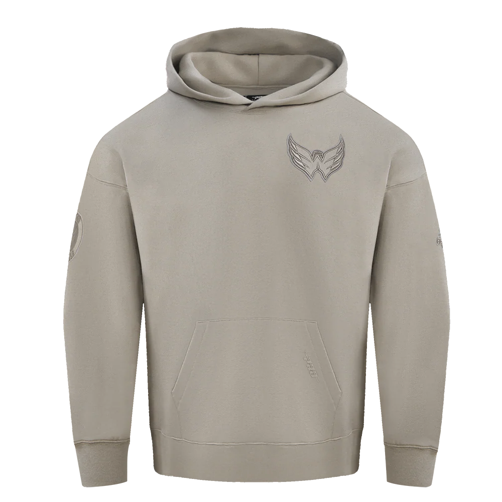 NHL WASHINGTON CAPITALS NEUTRAL MEN'S DROP SHOULDER PULLOVER HOODIE (TAUPE)