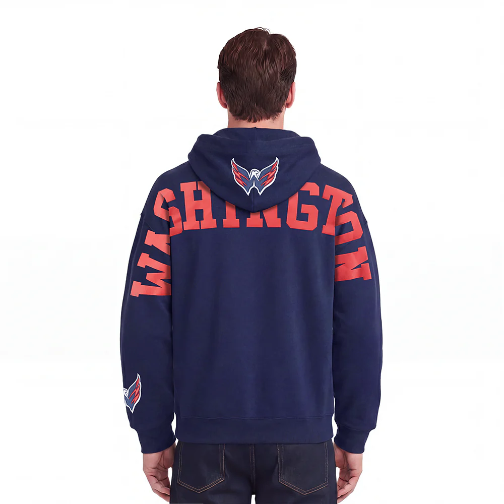 NHL WASHINGTON CAPITALS WINGSPAN MEN'S DROP SHOULDER FLC PO HOODIE (MIDNIGHT NAVY)