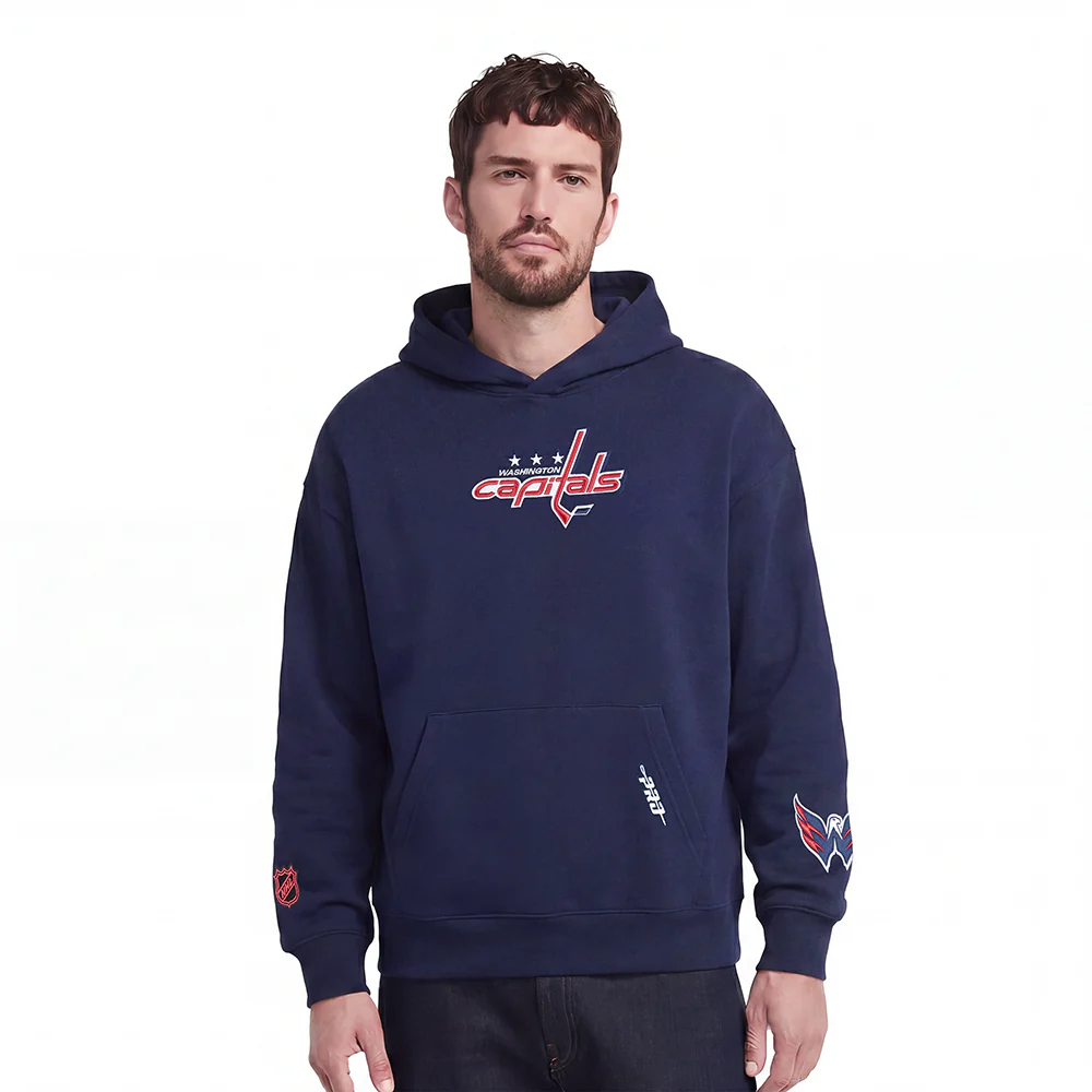 NHL WASHINGTON CAPITALS WINGSPAN MEN'S DROP SHOULDER FLC PO HOODIE (MIDNIGHT NAVY) - Image 2