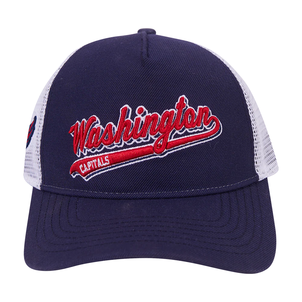 NHL WASHINGTON CAPITALS SCRIPT TAIL TRUCKER HAT (MIDNIGHT NAVY) - Image 3