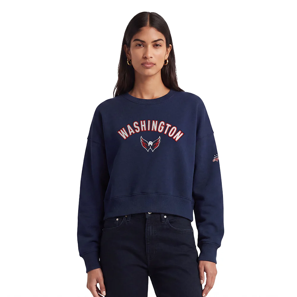 NHL WASHINGTON CAPITALS CLASSIC WOMEN'S FLC CREWNECK (MIDNIGHT NAVY)