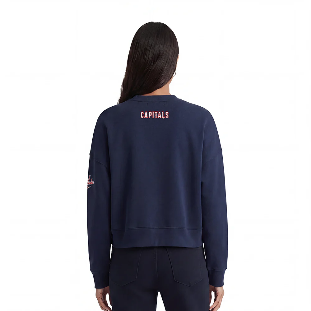 NHL WASHINGTON CAPITALS CLASSIC WOMEN'S FLC CREWNECK (MIDNIGHT NAVY) - Image 2