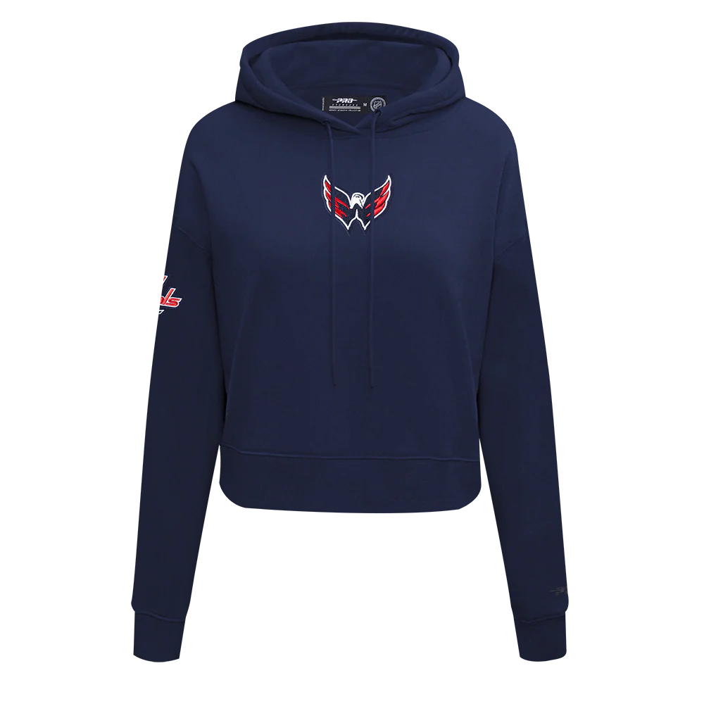 NHL WASHINGTON CAPITALS CLASSIC WOMEN'S FLC CROPPED PO HOODIE (MIDNIGHT NAVY) - Image 3
