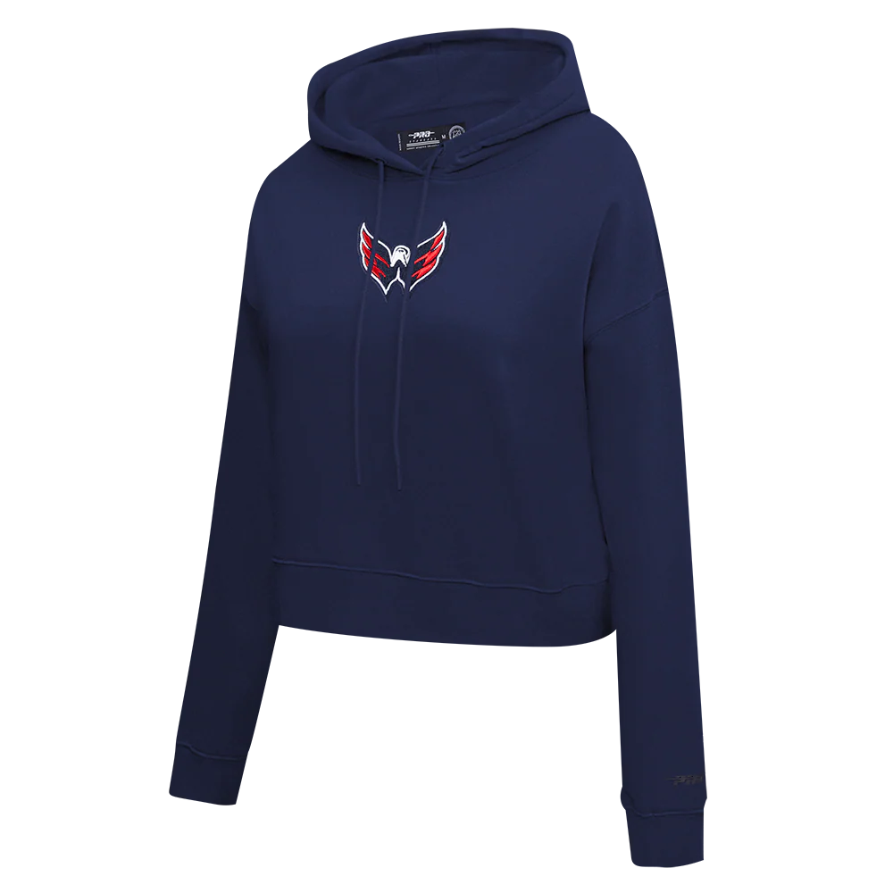 NHL WASHINGTON CAPITALS CLASSIC WOMEN'S FLC CROPPED PO HOODIE (MIDNIGHT NAVY) - Image 4