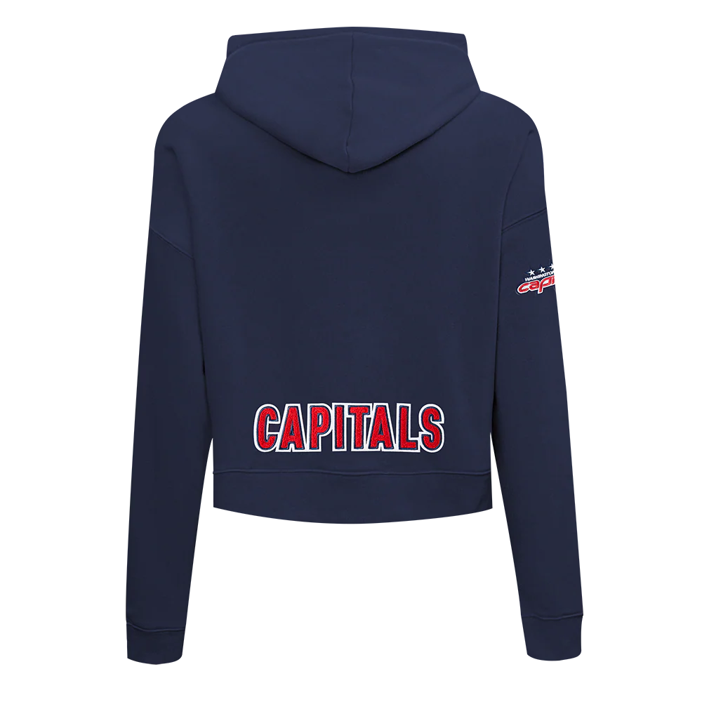 NHL WASHINGTON CAPITALS CLASSIC WOMEN'S FLC CROPPED PO HOODIE (MIDNIGHT NAVY) - Image 5
