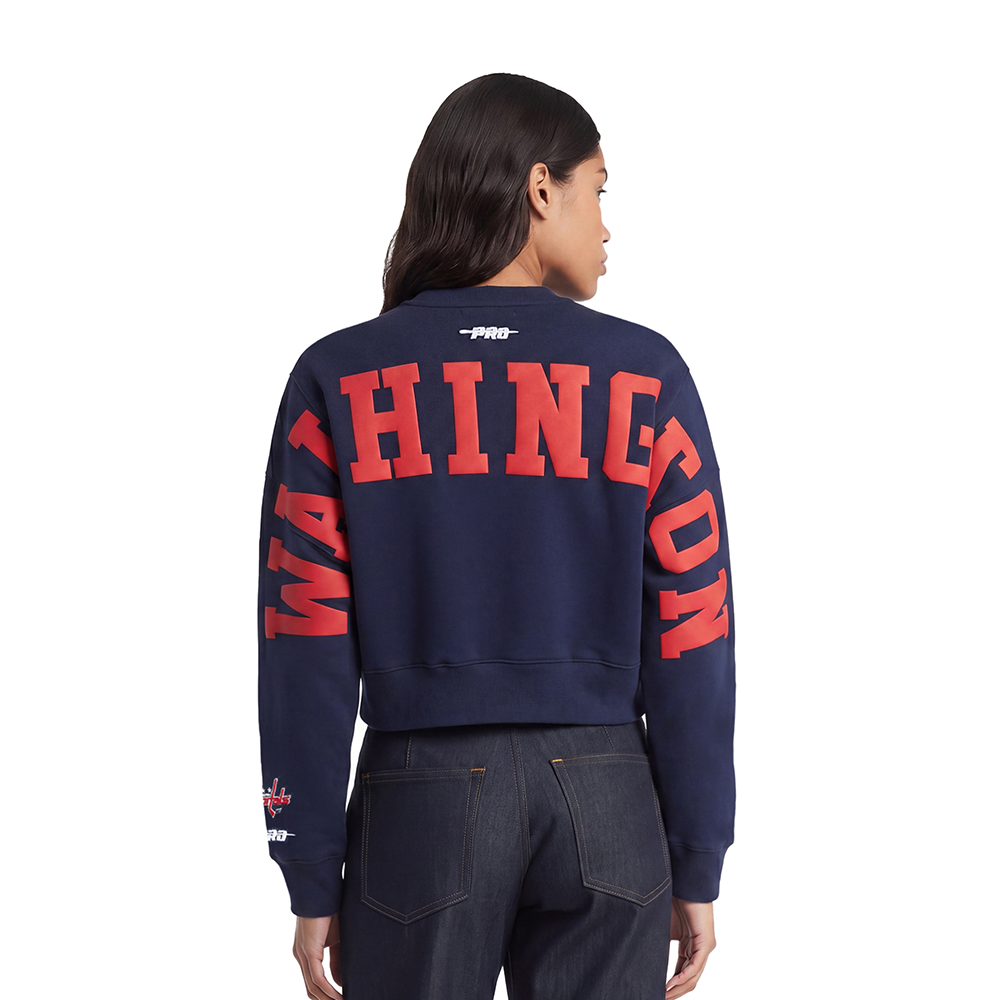 NHL WASHINGTON CAPITALS WINGSPAN WOMEN'S FLC CREWNECK (MIDNIGHT NAVY)
