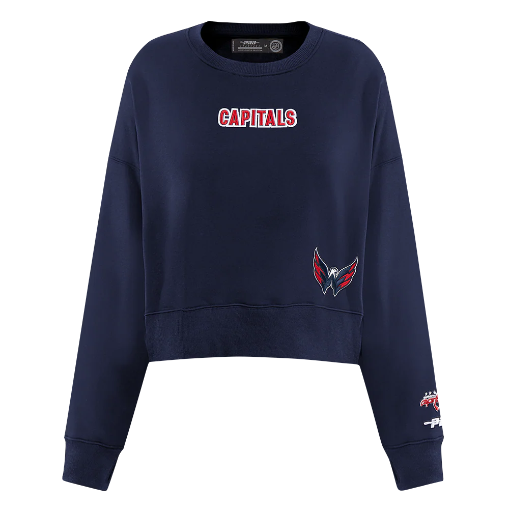 NHL WASHINGTON CAPITALS WINGSPAN WOMEN'S FLC CREWNECK (MIDNIGHT NAVY) - Image 3