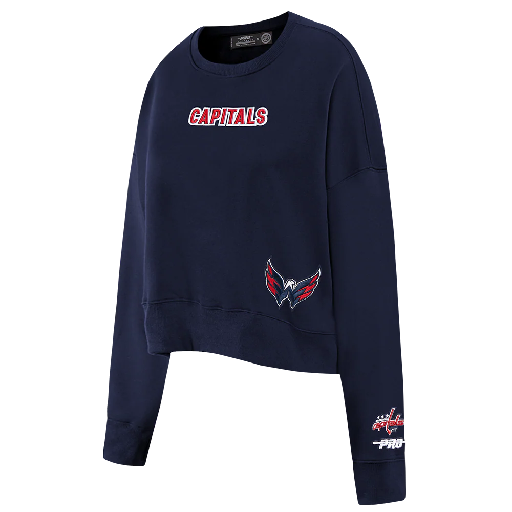NHL WASHINGTON CAPITALS WINGSPAN WOMEN'S FLC CREWNECK (MIDNIGHT NAVY) - Image 4