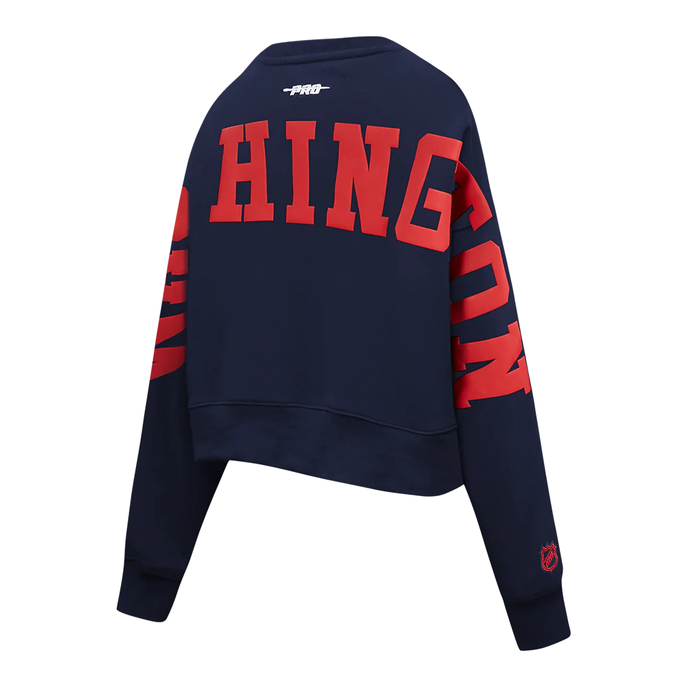 NHL WASHINGTON CAPITALS WINGSPAN WOMEN'S FLC CREWNECK (MIDNIGHT NAVY) - Image 6