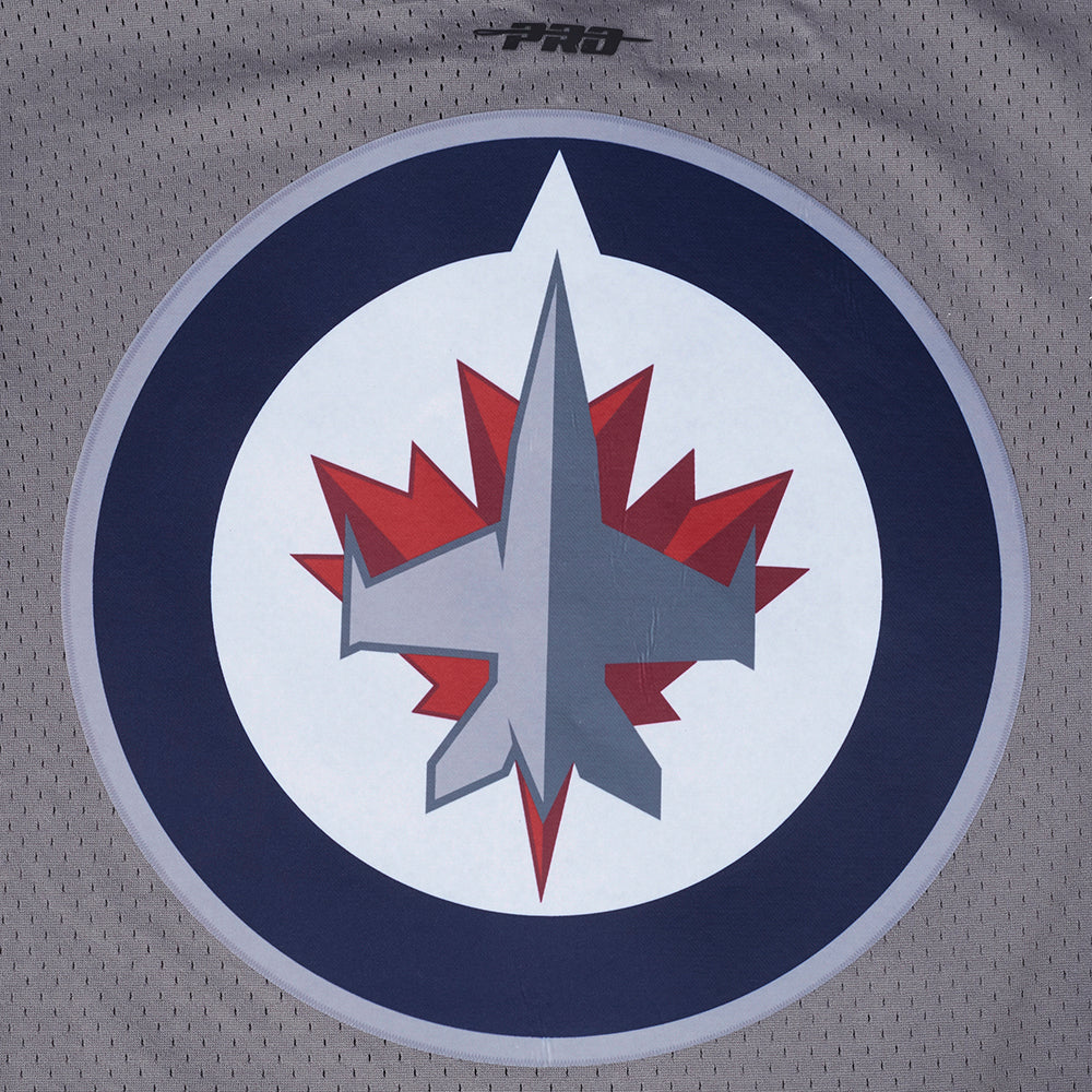 WINNIPEG JETS CLASSIC MESH MEN'S BUTTON DOWN SHIRT (GRAY) - Image 5