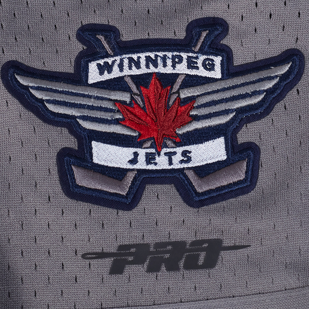 WINNIPEG JETS CLASSIC MESH MEN'S BUTTON DOWN SHIRT (GRAY) - Image 8