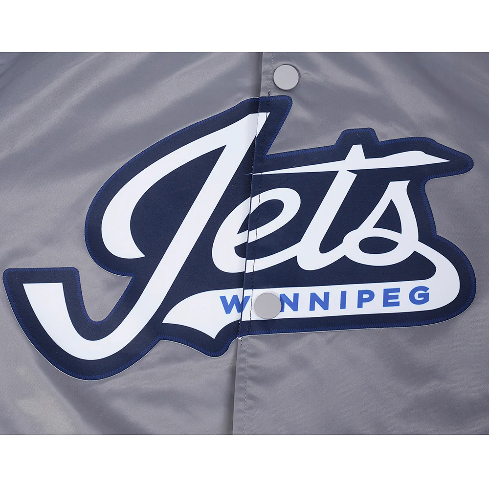 NHL WINNIPEG JETS CLASSIC SATIN MEN'S JACKET (GRAY) - Image 8