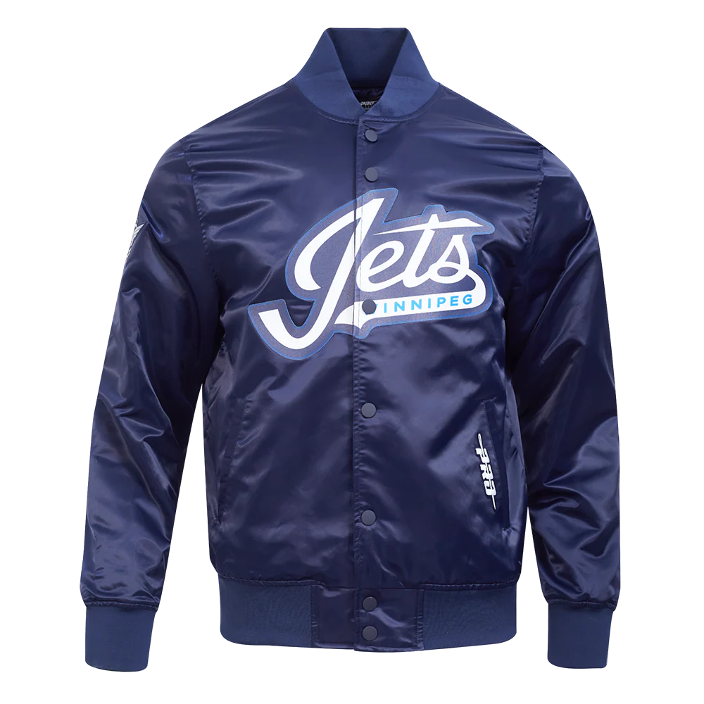 NHL WINNIPEG JETS CLASSIC SATIN MEN'S JACKET (NAVY)