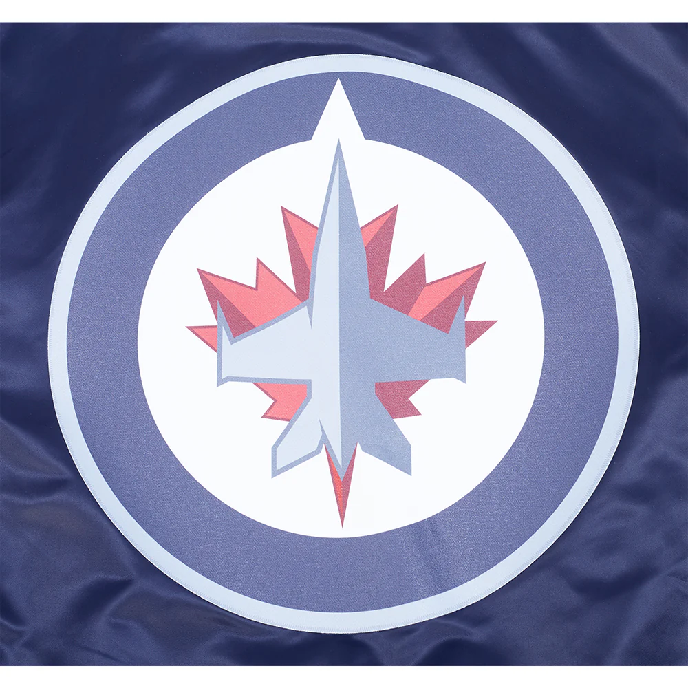 NHL WINNIPEG JETS CLASSIC SATIN MEN'S JACKET (NAVY) - Image 5