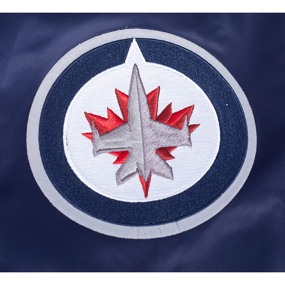 NHL WINNIPEG JETS CLASSIC SATIN MEN'S JACKET (NAVY) - Image 6