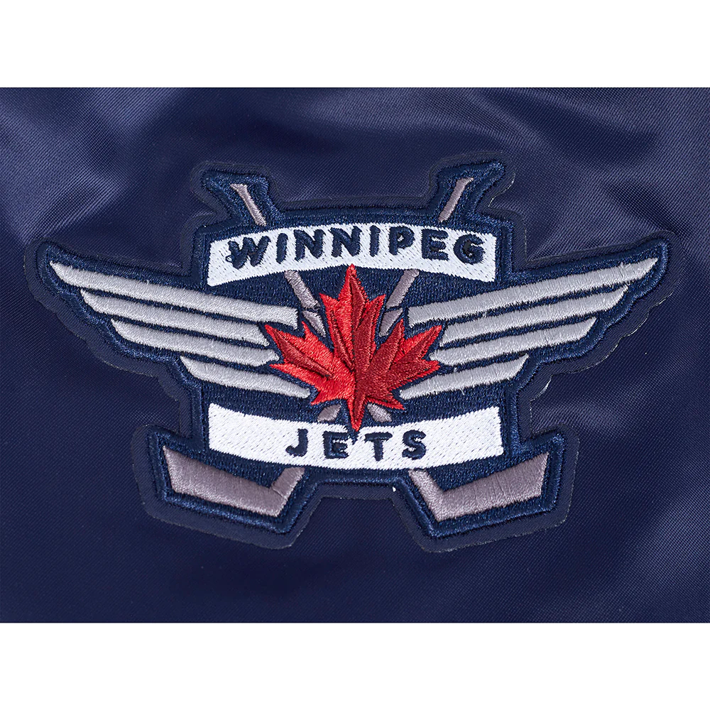 NHL WINNIPEG JETS CLASSIC SATIN MEN'S JACKET (NAVY) - Image 7