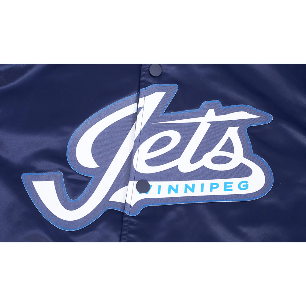 NHL WINNIPEG JETS CLASSIC SATIN MEN'S JACKET (NAVY) - Image 8