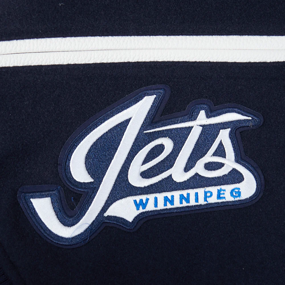 WINNIPEG JETS CLASSIC MEN'S WOOL VARSITY JACKET (MIDNIGHT NAVY/WHITE) - Image 6