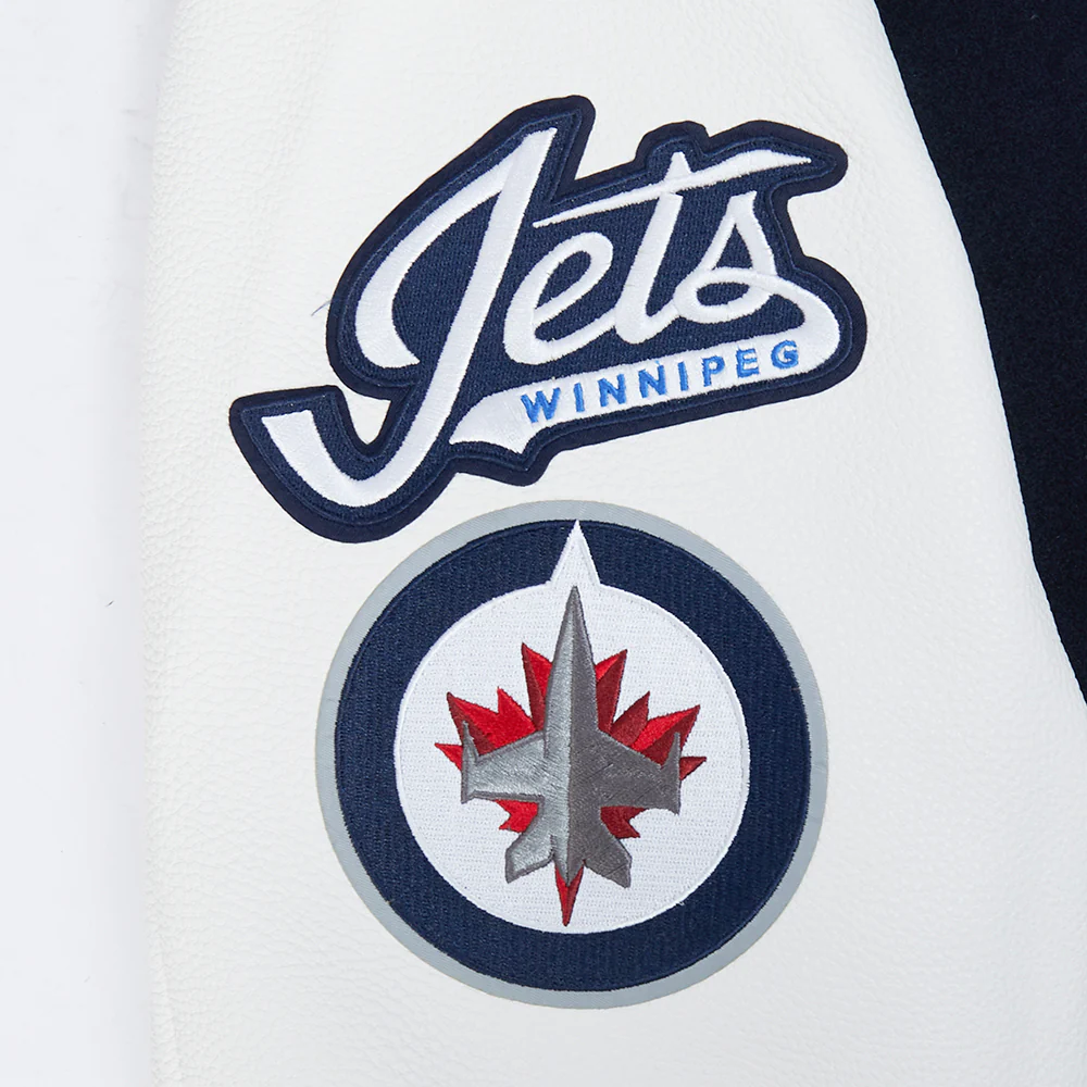 WINNIPEG JETS CLASSIC MEN'S WOOL VARSITY JACKET (MIDNIGHT NAVY/WHITE) - Image 7