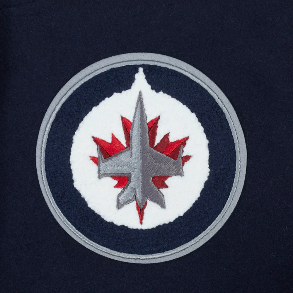 NHL WINNIPEG JETS CLASSIC WOMEN'S WOOL VARSITY JACKET (MIDNIGHT NAVY/WHITE) - Image 5