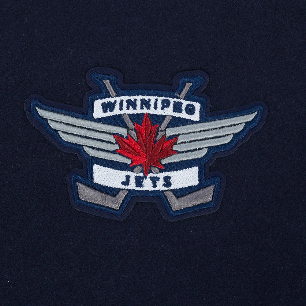 NHL WINNIPEG JETS CLASSIC WOMEN'S WOOL VARSITY JACKET (MIDNIGHT NAVY/WHITE) - Image 6