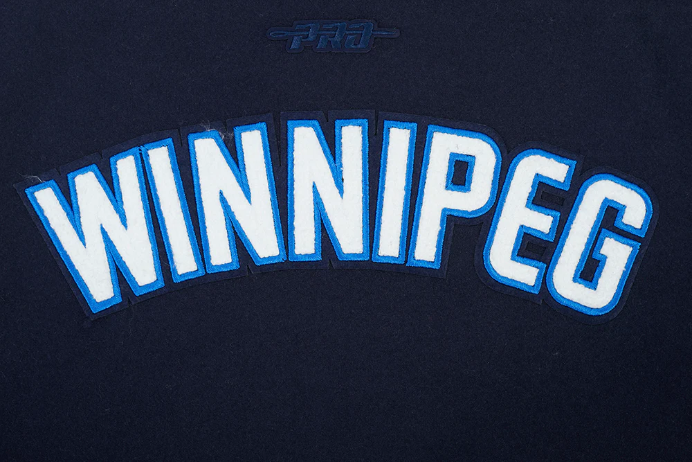 NHL WINNIPEG JETS CLASSIC WOMEN'S WOOL VARSITY JACKET (MIDNIGHT NAVY/WHITE) - Image 8