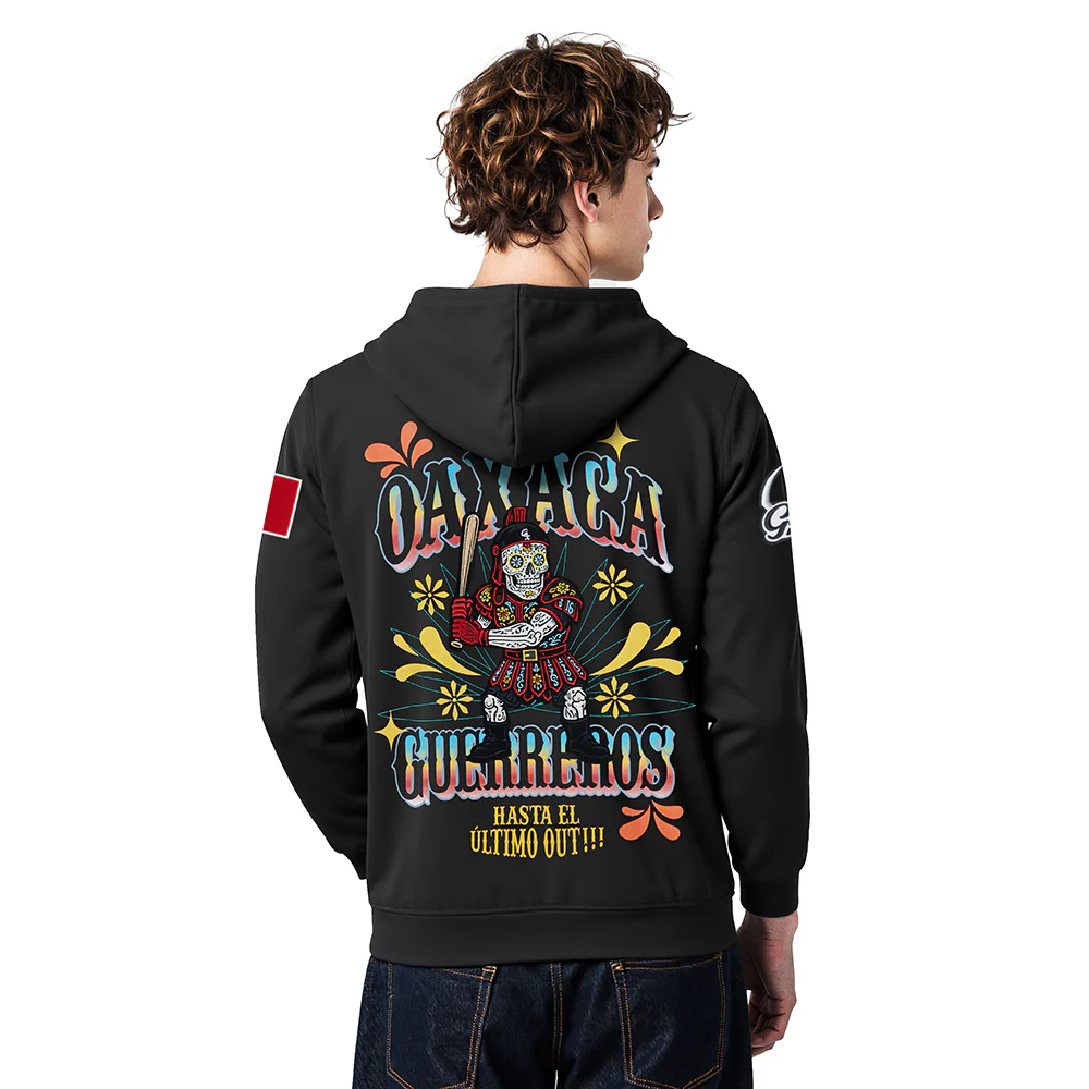 LMB GUERREROS DE OAXACA GRADIENT DDM MEN'S FLC PO HOODIE (BLACK) - Image 2