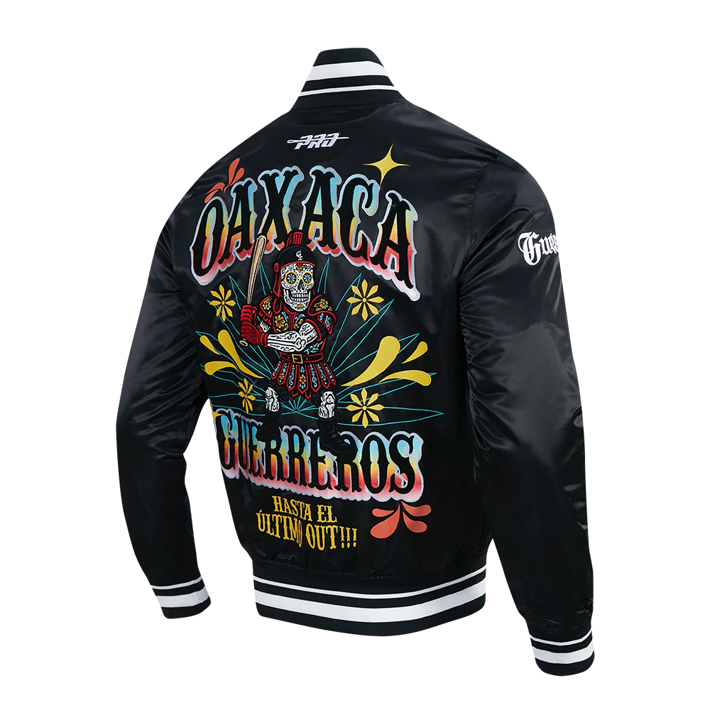 LMB GUERREROS DE OAXACA GRADIENT DDM MEN'S RIB SATIN JACKET (BLACK) - Image 6