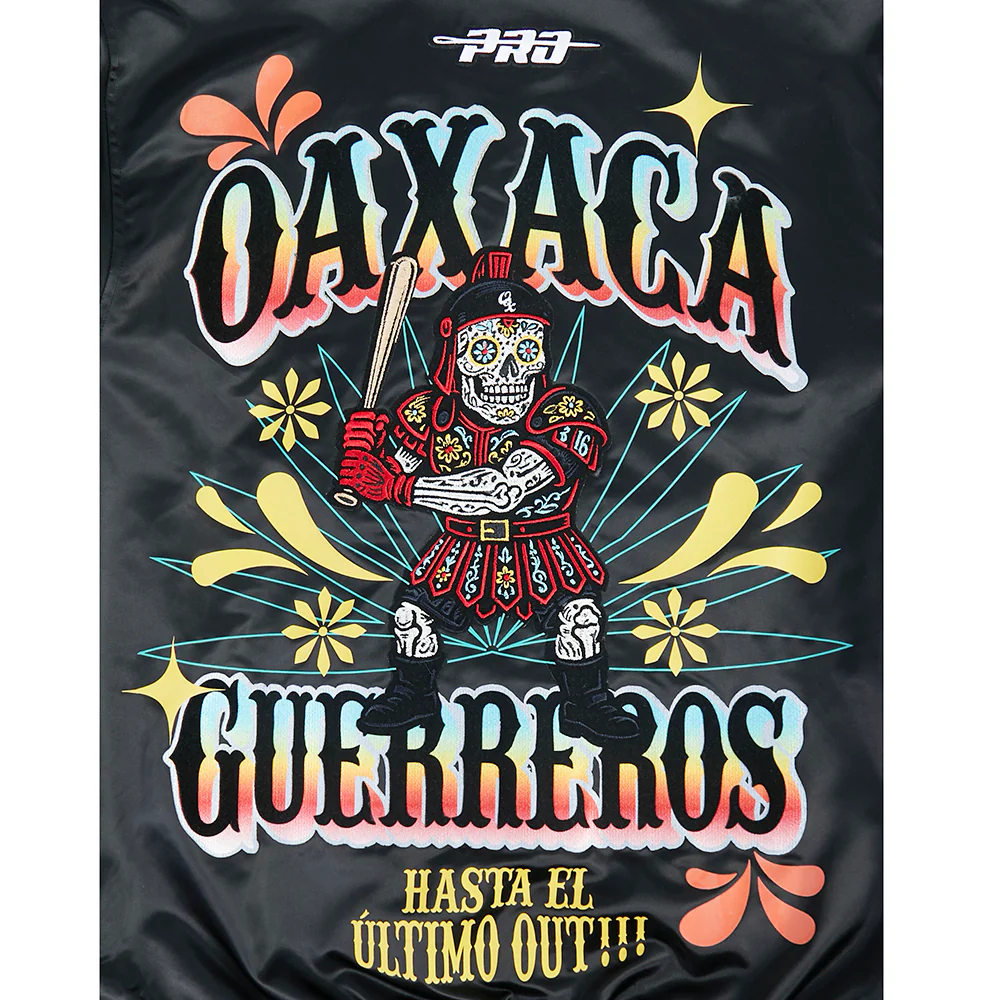 LMB GUERREROS DE OAXACA GRADIENT DDM MEN'S RIB SATIN JACKET (BLACK) - Image 7