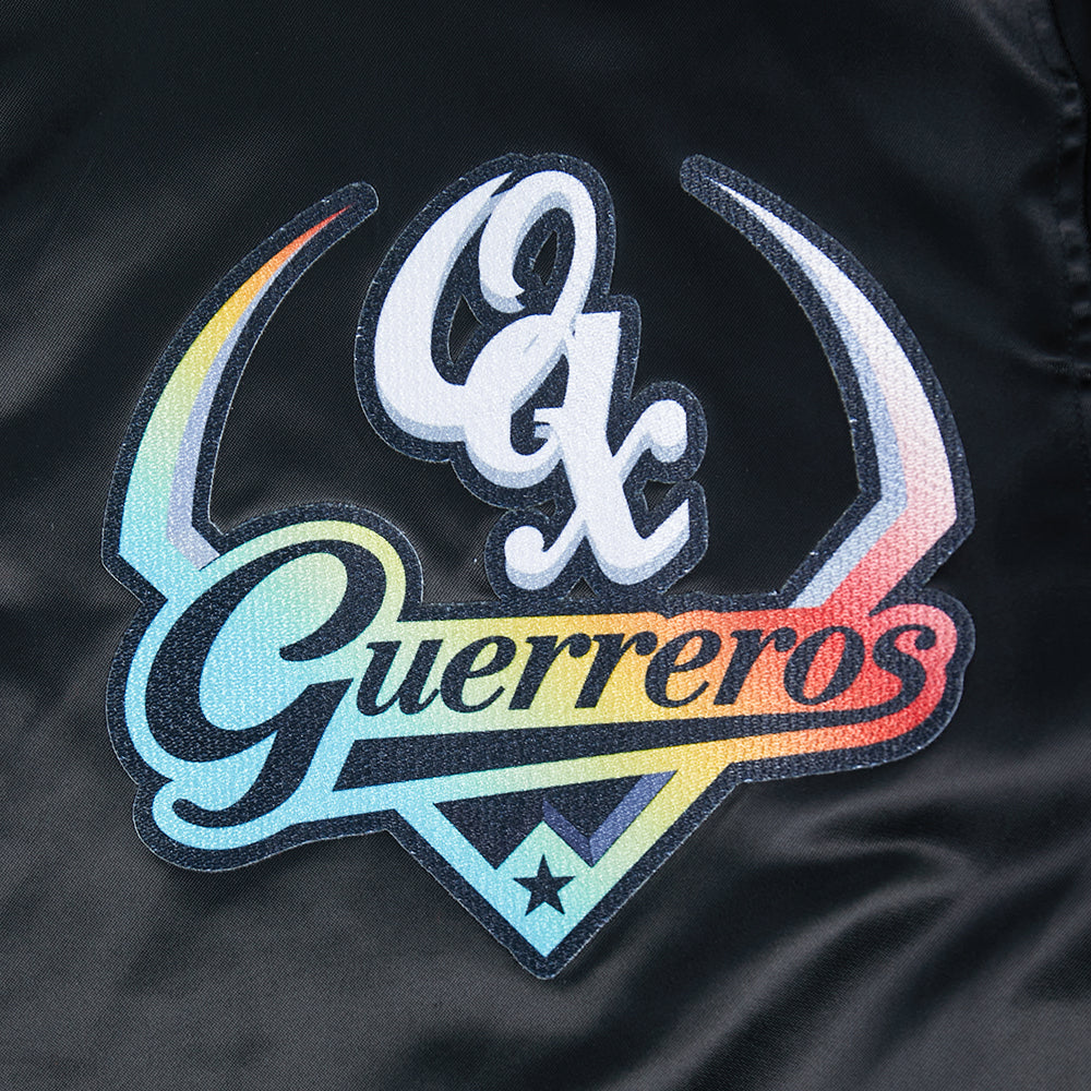 LMB GUERREROS DE OAXACA GRADIENT DDM MEN'S RIB SATIN JACKET (BLACK) - Image 8