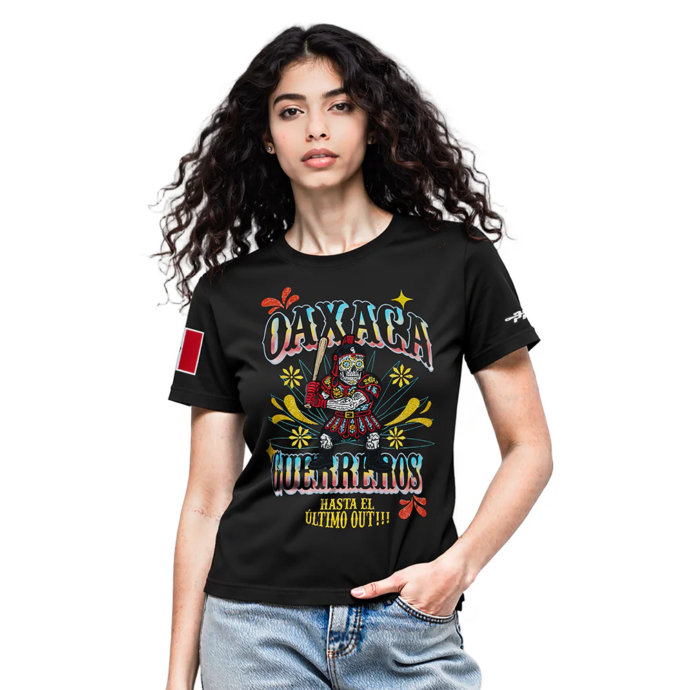 LMB GUERREROS DE OAXACA GRADIENT DDM WOMEN'S SJ SLIM FIT TEE (BLACK)