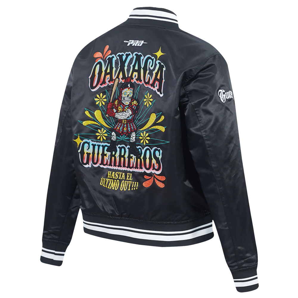 LMB GUERREROS DE OAXACA GRADIENT DDM WOMEN'S RIB SATIN JACKET (BLACK) - Image 4