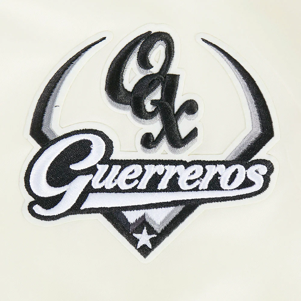 LMB GUERREROS DE OAXACA SCRIPT DDM WOMEN'S RIB SATIN JACKET (EGGSHELL/ BLACK) - Image 9