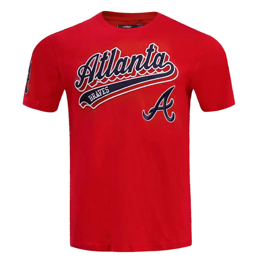 MLB ATLANTA BRAVES SCRIPT TAIL MEN'S TOPS (RED)