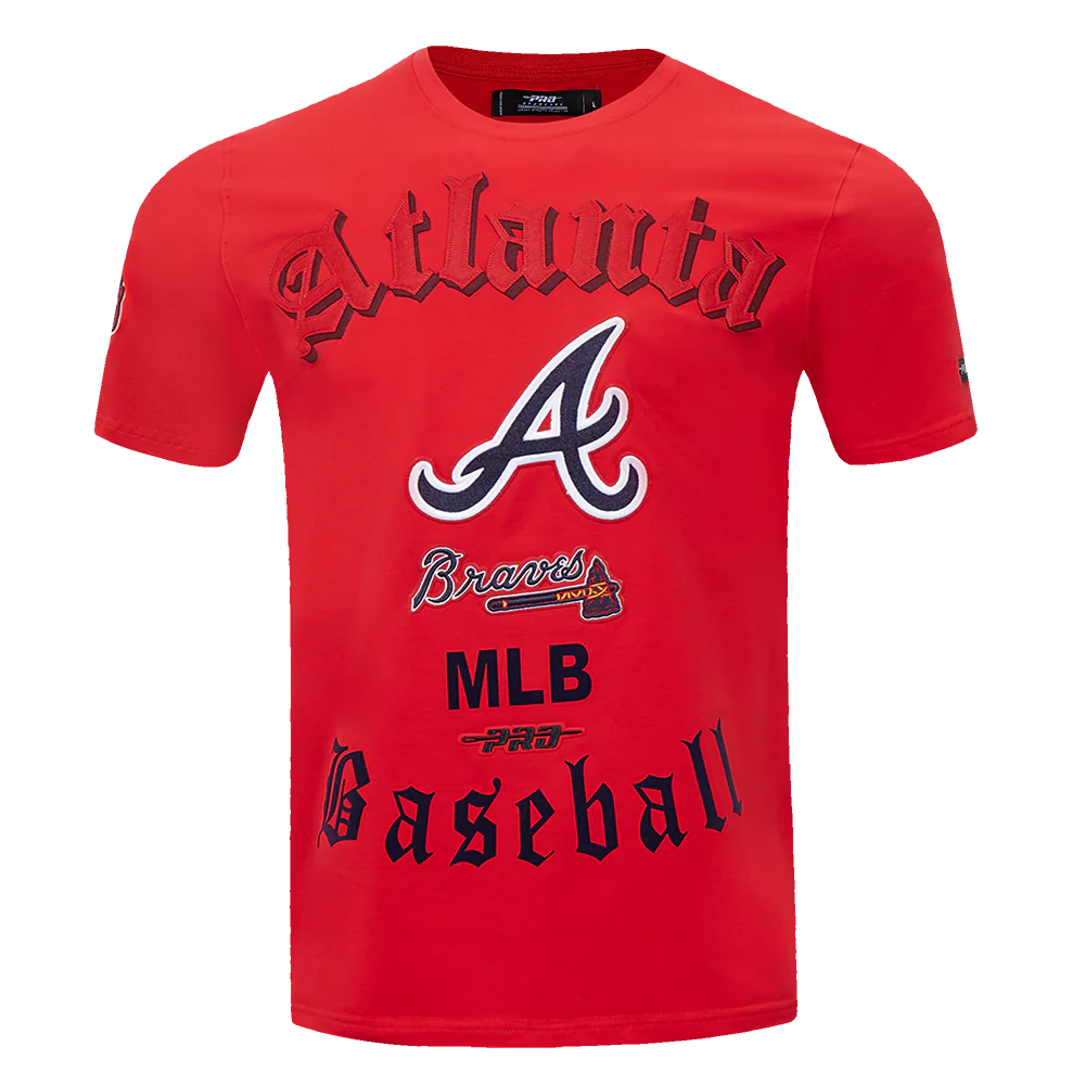 MLB ATLANTA BRAVES OLD ENGLISH MEN'S TOP (RED)