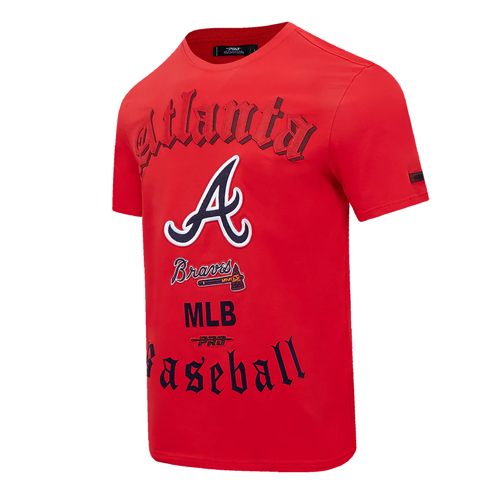 MLB ATLANTA BRAVES OLD ENGLISH MEN'S TOP (RED) - Image 2