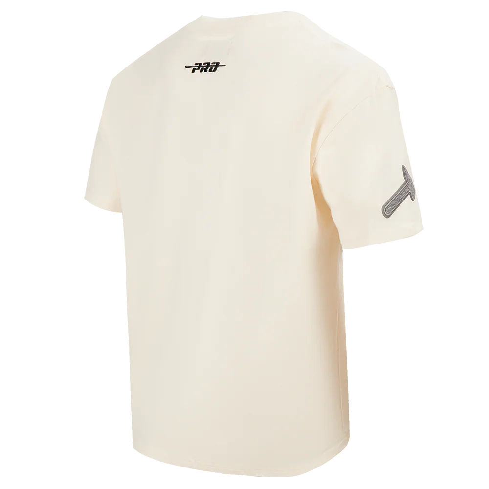 MLB ATLANTA BRAVES REVERSE FRENCH TERRY MEN'S COTTON JERSEY DROP SHOULDER TOP (EGGSHELL) - Image 8