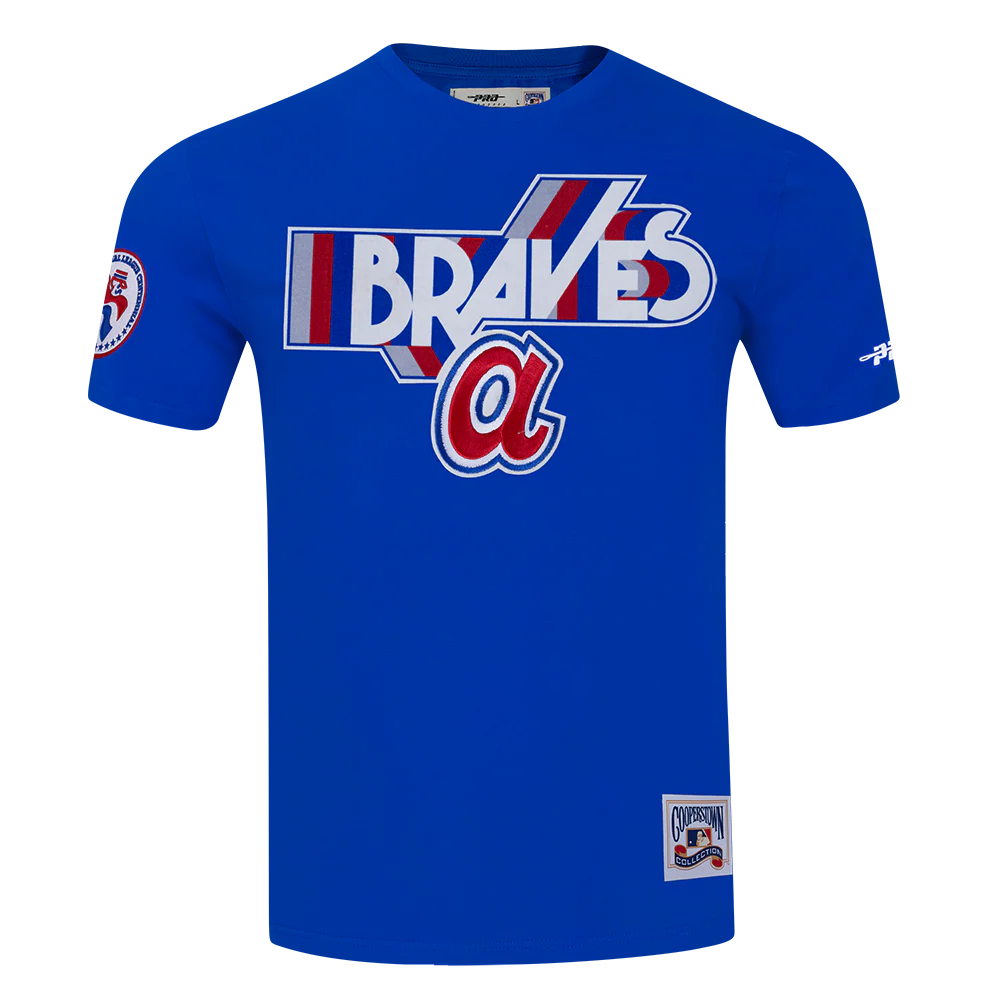 MLB ATLANTA BRAVES RETRO ELEVATION MEN'S SINGLE JERSEY TOP (ROYAL BLUE)