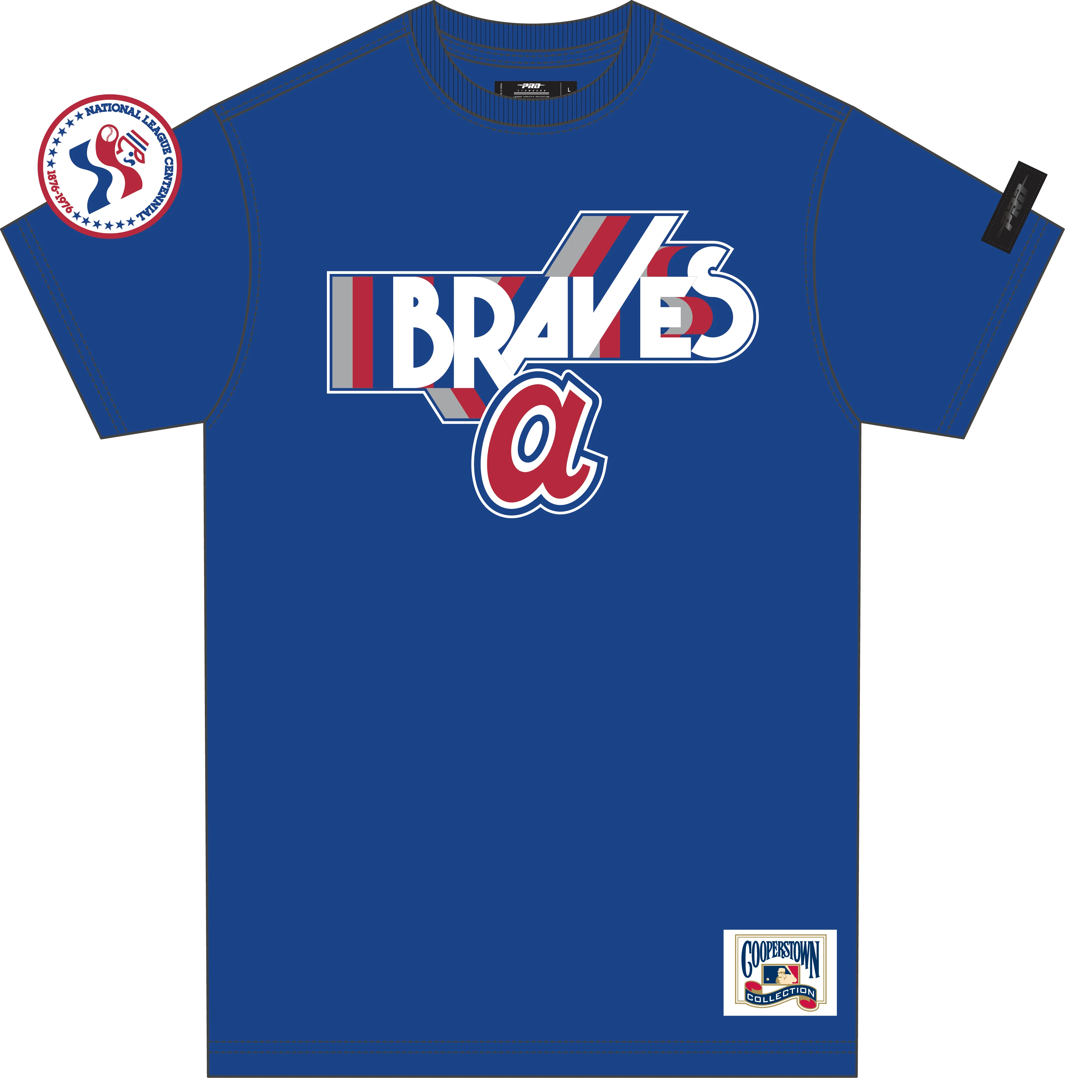 MLB ATLANTA BRAVES RETRO ELEVATION MEN'S SINGLE JERSEY TOP (ROYAL BLUE) - Image 5