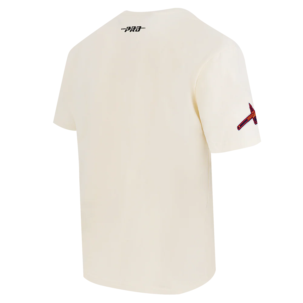 MLB ATLANTA BRAVES CHROME MEN'S COTTON JERSEY DROP SHOULDER TOP (EGGSHELL) - Image 4