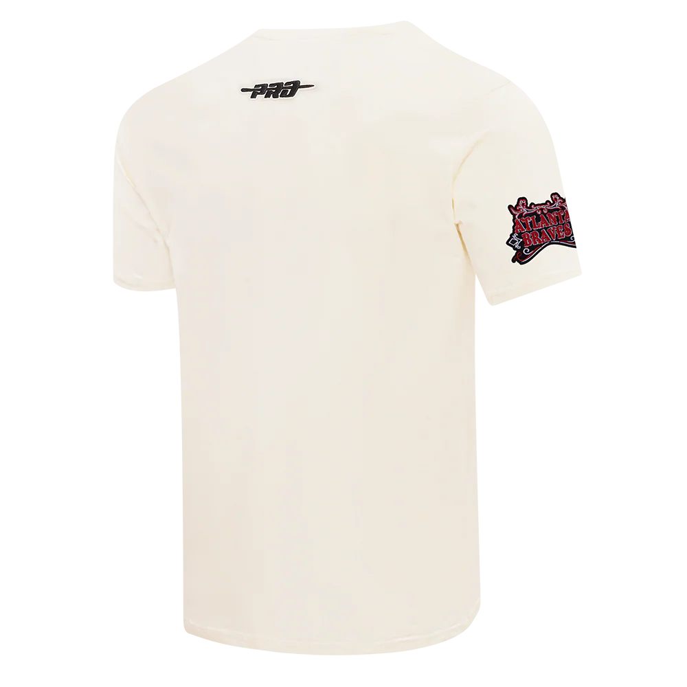 MLB ATLANTA BRAVES REBEL ATHLETICS STACKED LOGO MEN'S SJ TEE (EGGSHELL) - Image 4