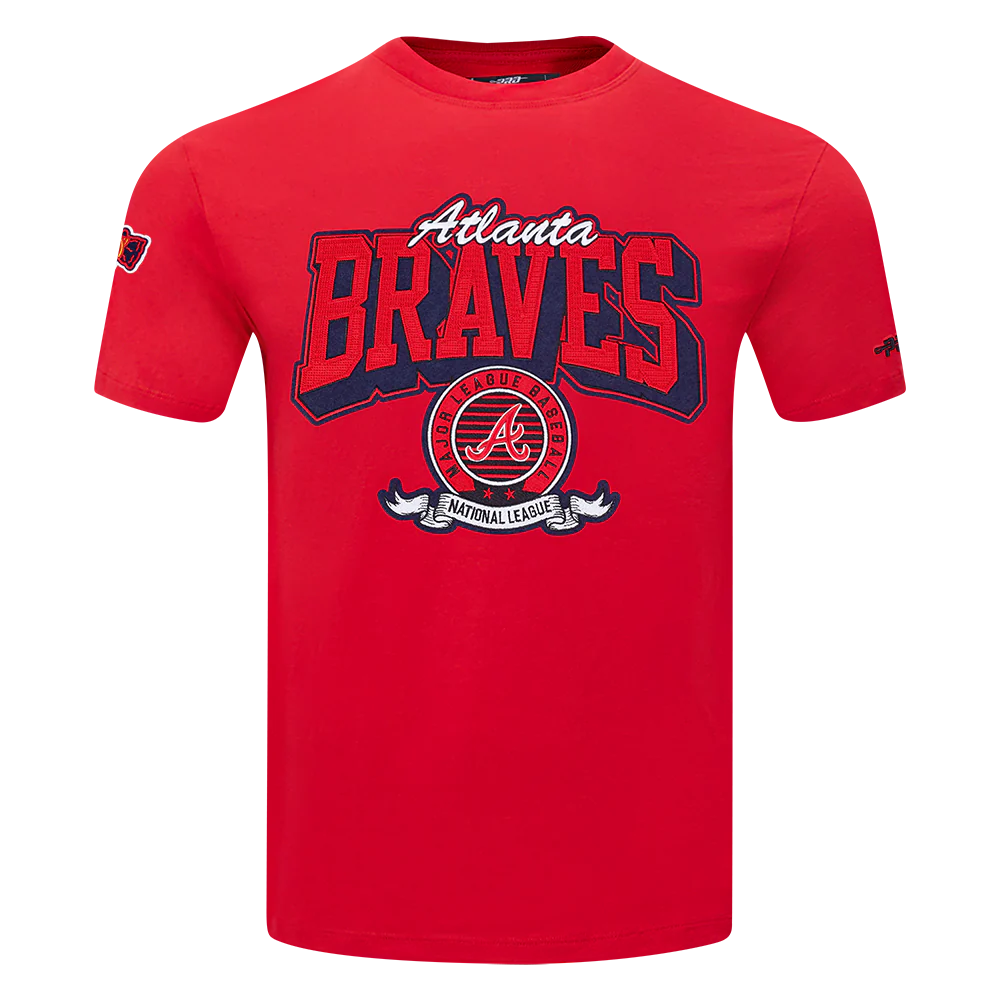 MLB ATLANTA BRAVES TEAM BADGE MEN'S WM SJ TEE (RED)